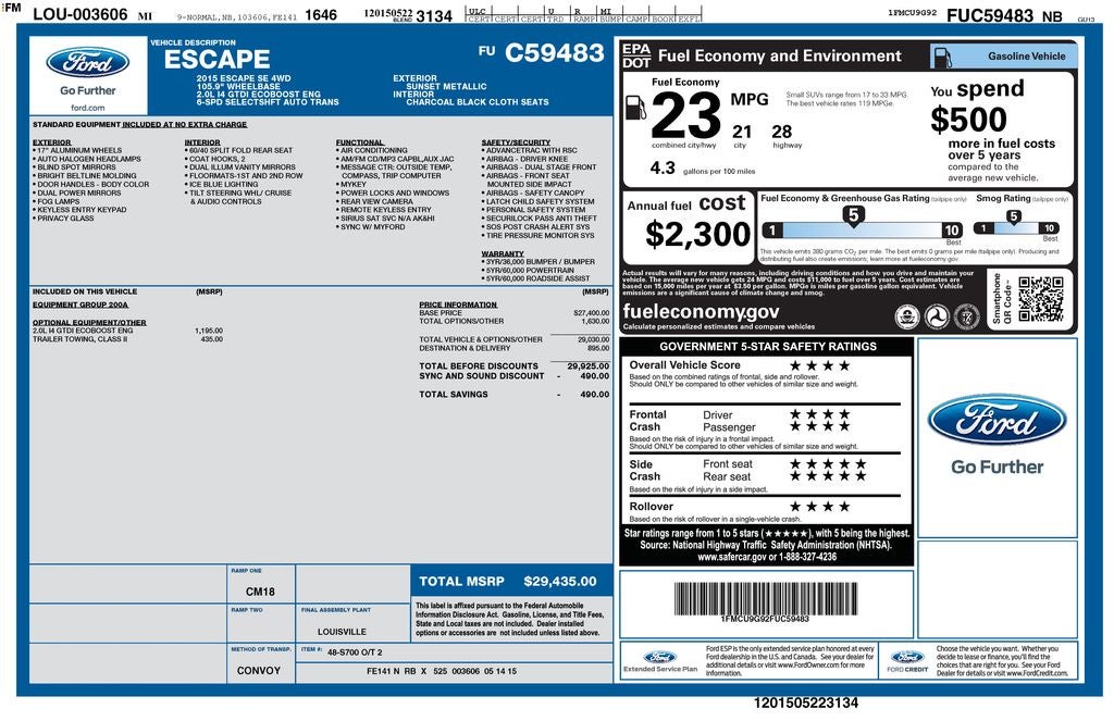 2015 Ford Escape SE