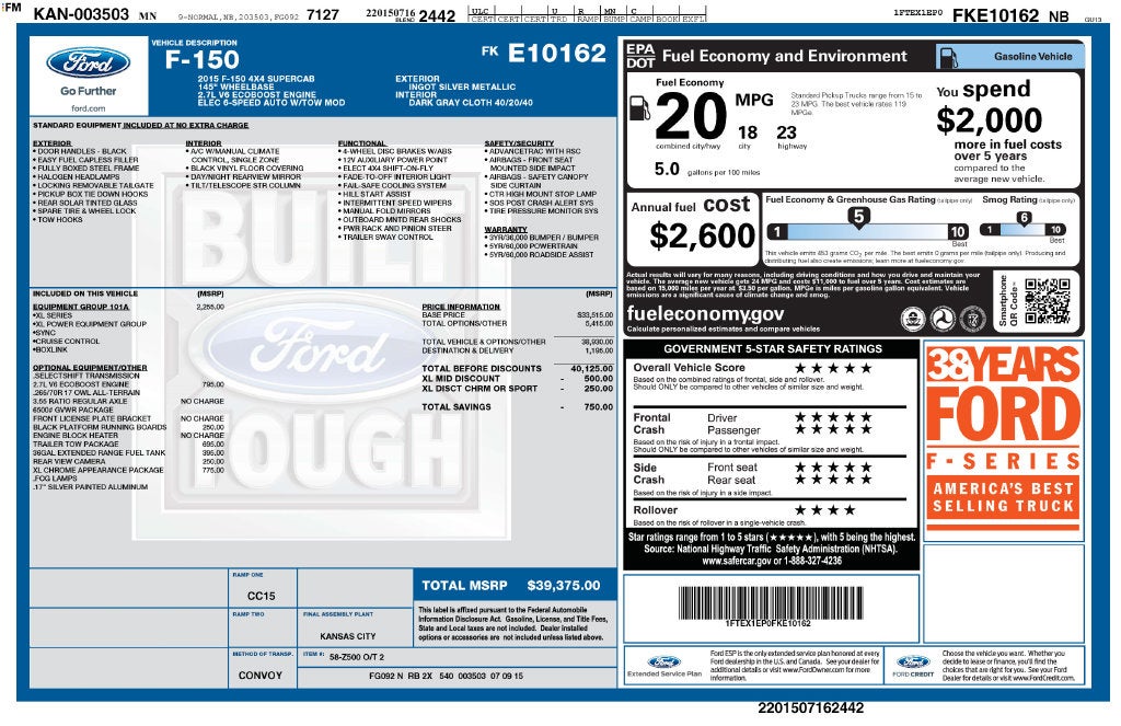 2015 Ford F-150 XL