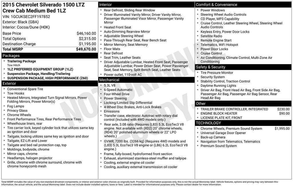 2015 Chevrolet Silverado 1500 LTZ 1LZ