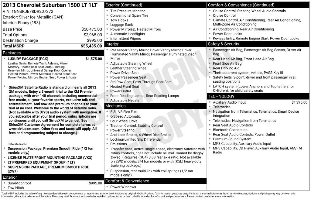 2013 Chevrolet Suburban 1500 LT