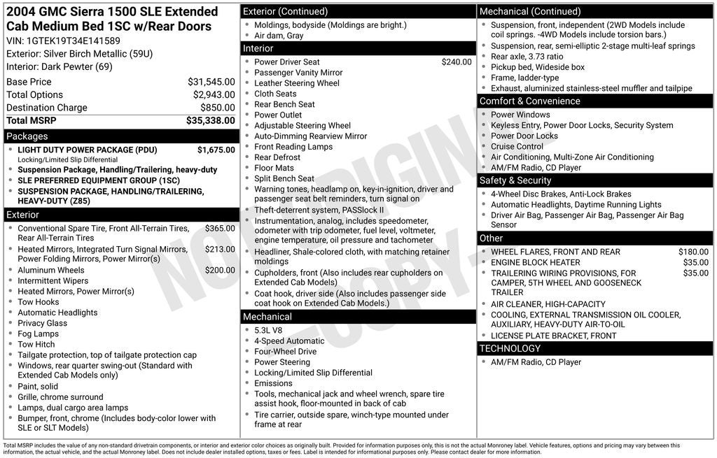 2004 GMC Sierra 1500 SLE
