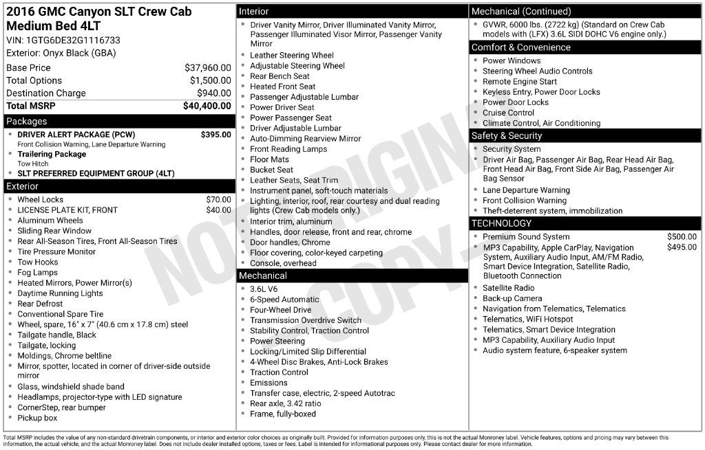2016 GMC Canyon SLT