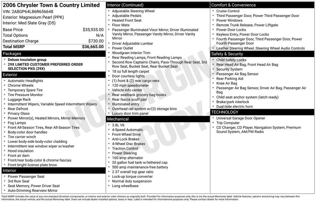 2006 Chrysler Town & Country Limited