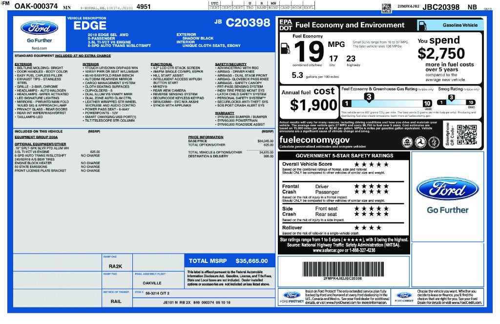 2018 Ford Edge SEL