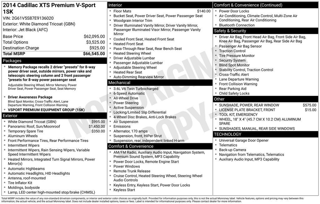 2014 Cadillac XTS Vsport Premium