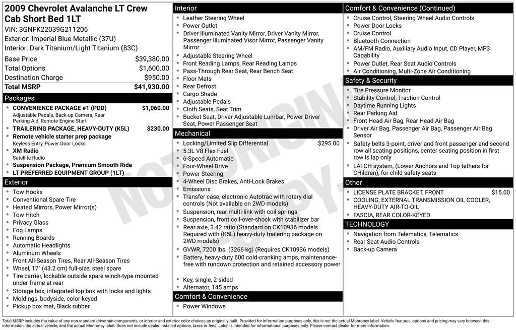 2009 Chevrolet Avalanche 1500 LT