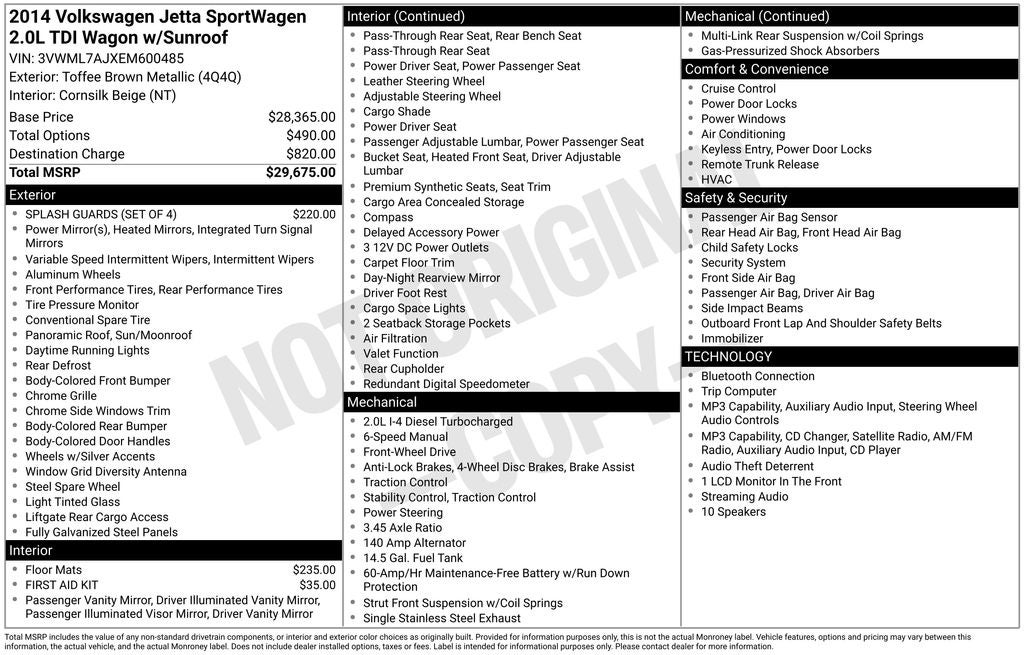 2014 Volkswagen Jetta SportWagen 2.0L TDI