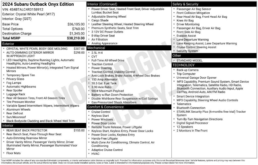 2024 Subaru Outback Onyx Edition