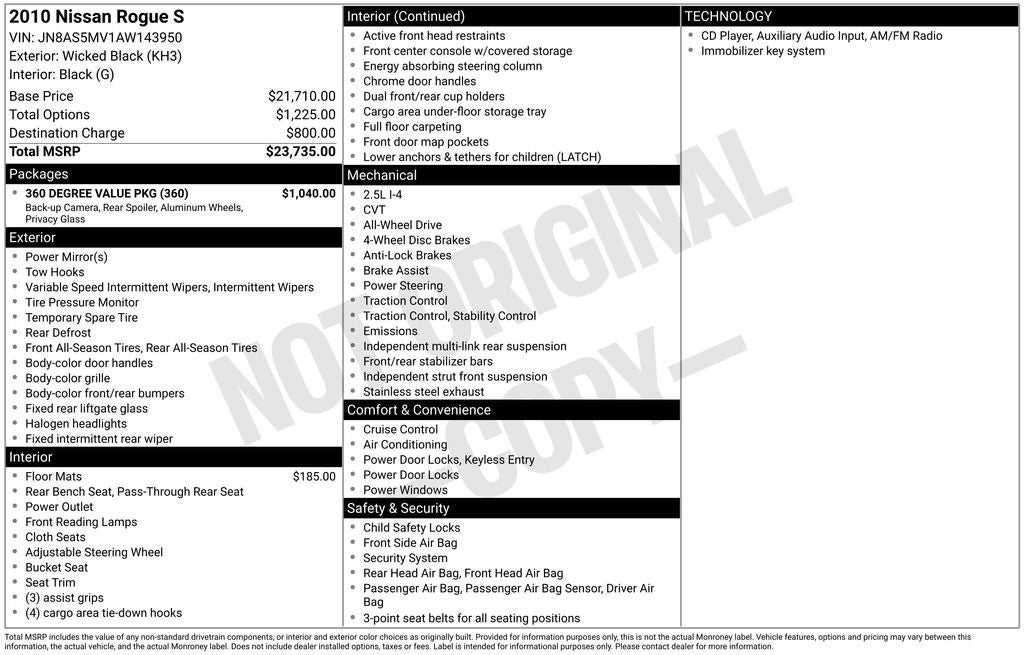 2010 Nissan Rogue S