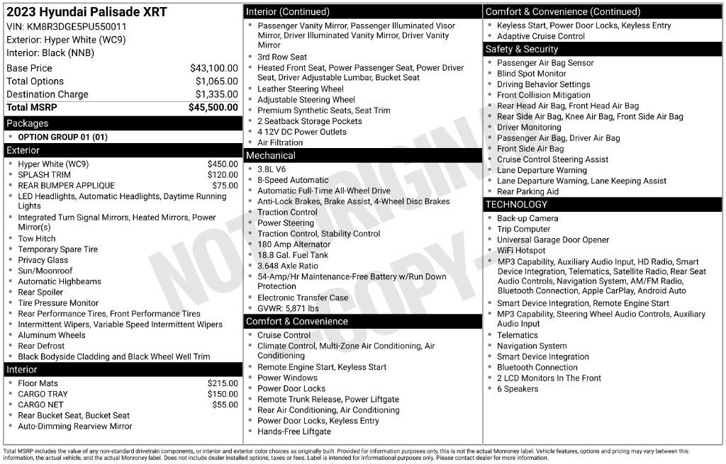 2023 Hyundai Palisade XRT