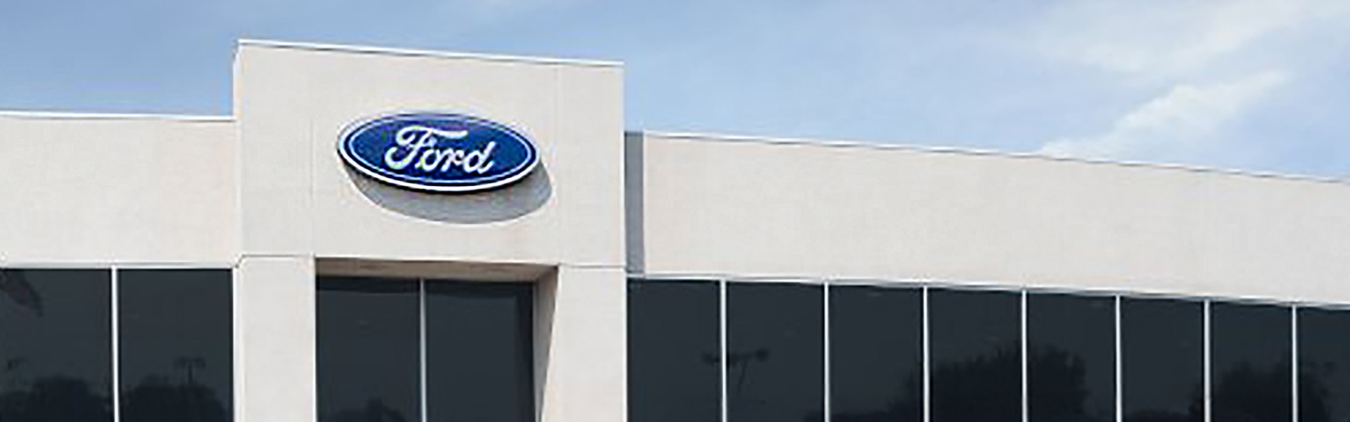 Photo of Ford logo on Building 